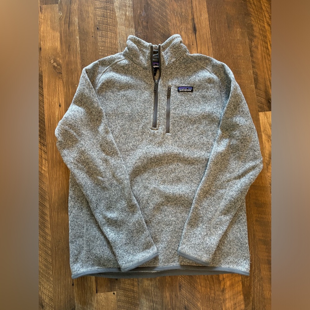 Mens Patagonia Better Sweater 1/4 zip in gray